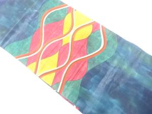 よろけ横段模様織り出し　名古屋帯